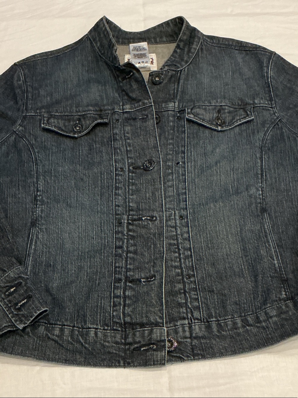 Signature by Levi Strauss Mandarin Stand Up Collar Denim Jacket Size XL - Picture 7 of 7
